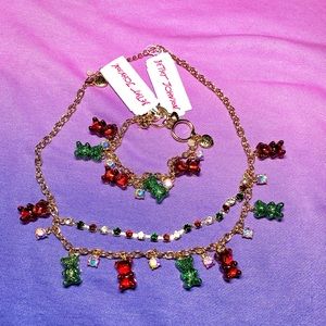 Betsey Johnson holiday gummy bear necklace and bracelet